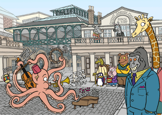 an octopus performing in covent garden